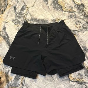 Men’s under armour black fitted shorts